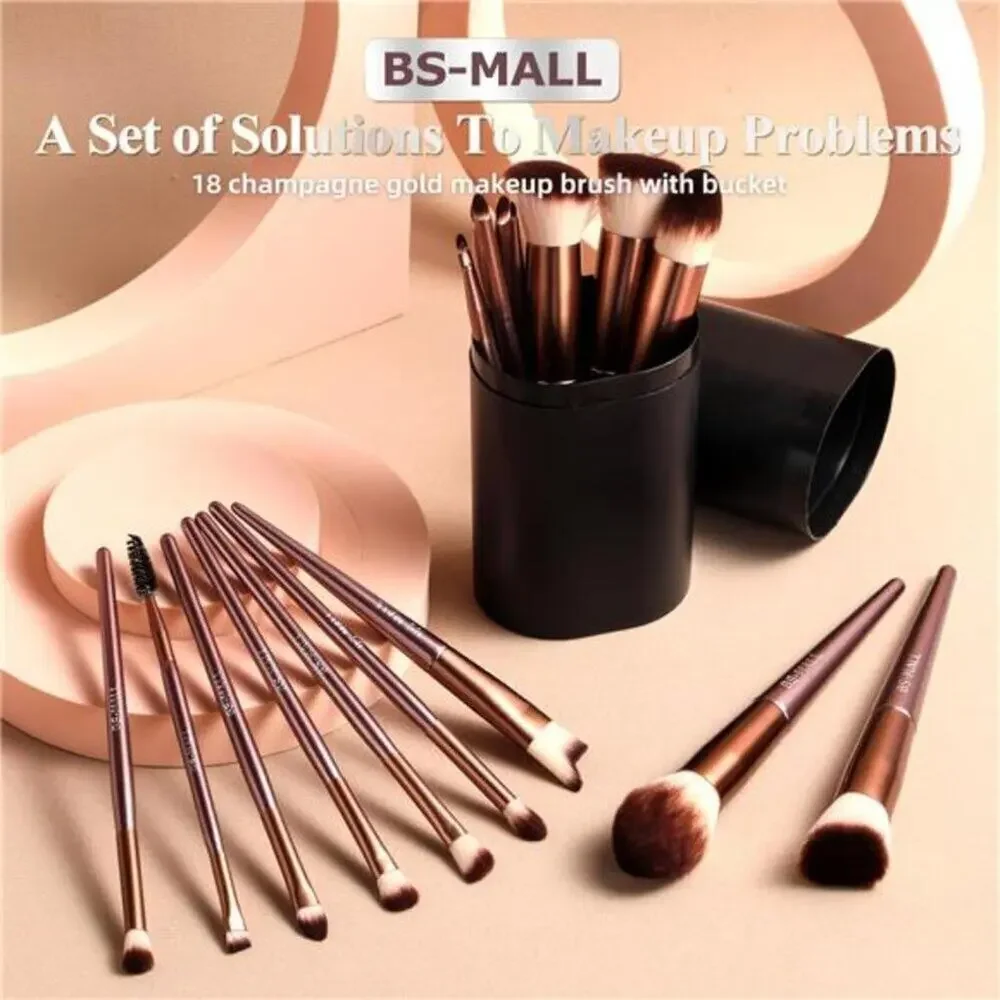 Makeup Brush Set 18 Pcs Premium Synthetic Foundation Powder Concealers